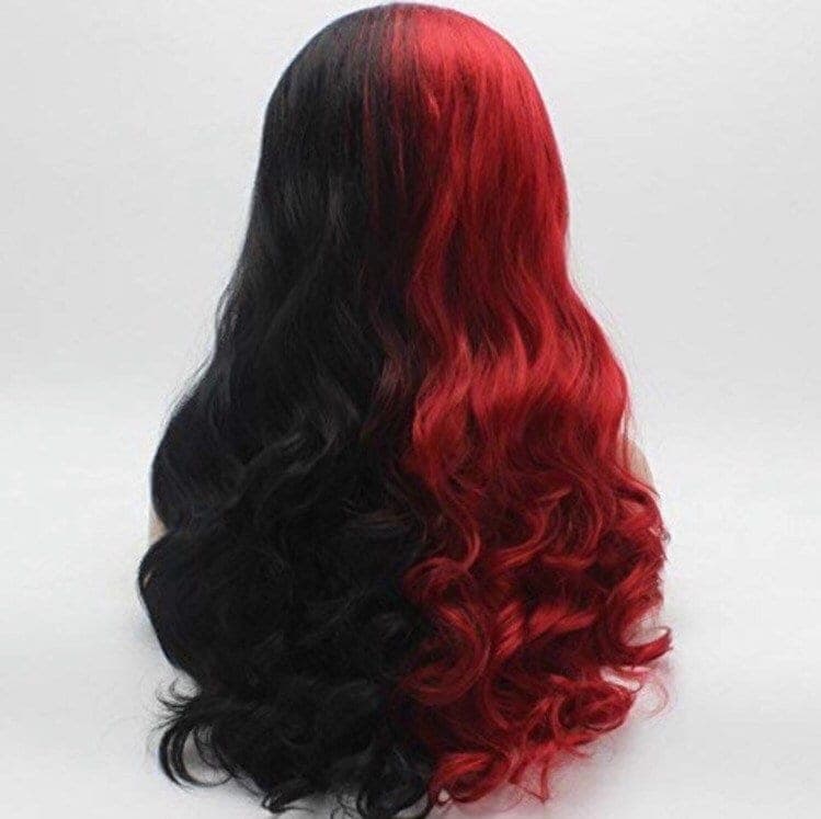 24” Red & Black 2 Tone split dye lace front wig . Arrives New - Thumbnail 6