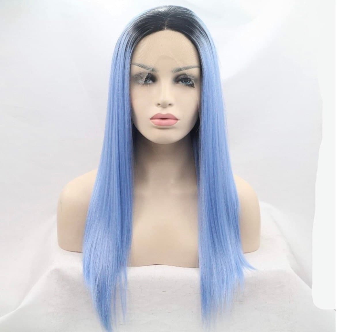 22” Blue ombré straight lace front wig *NEW* - Thumbnail 3