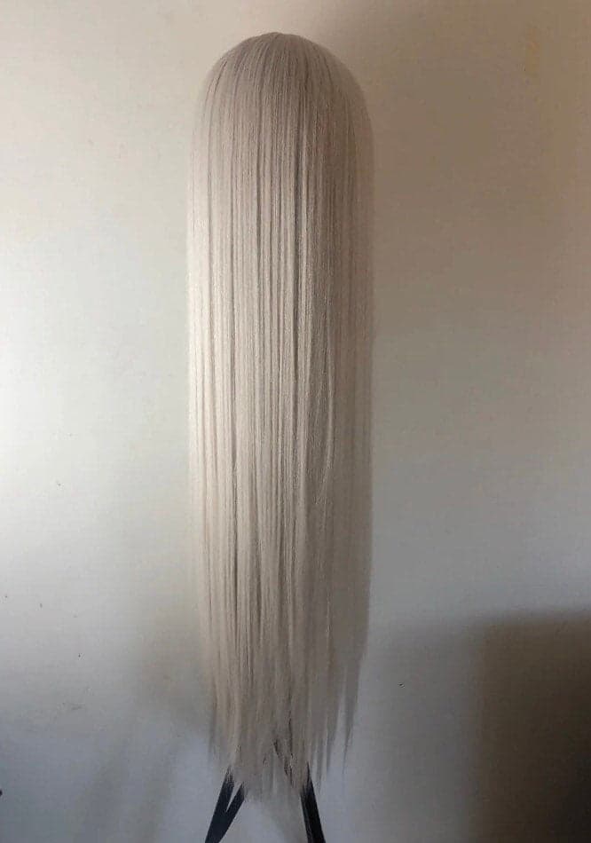 30” White Blonde silverish straight lace front wig NEW* Arrives new and unused 6” FRONT part space lace front wig - Thumbnail 8