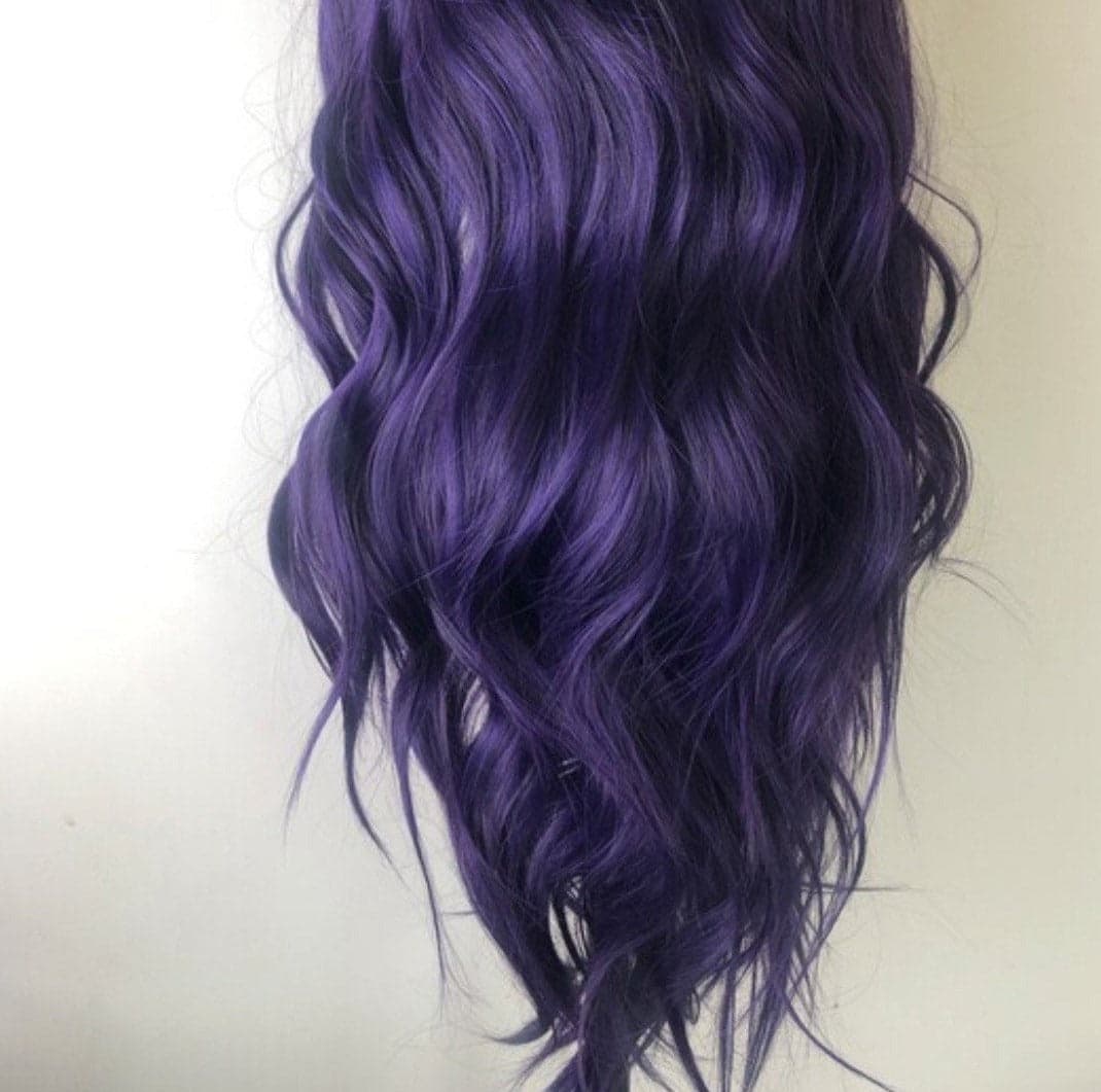 22” Purple wavy Lace Front WIG *NEW* 5” FRONT middle part - Thumbnail 2