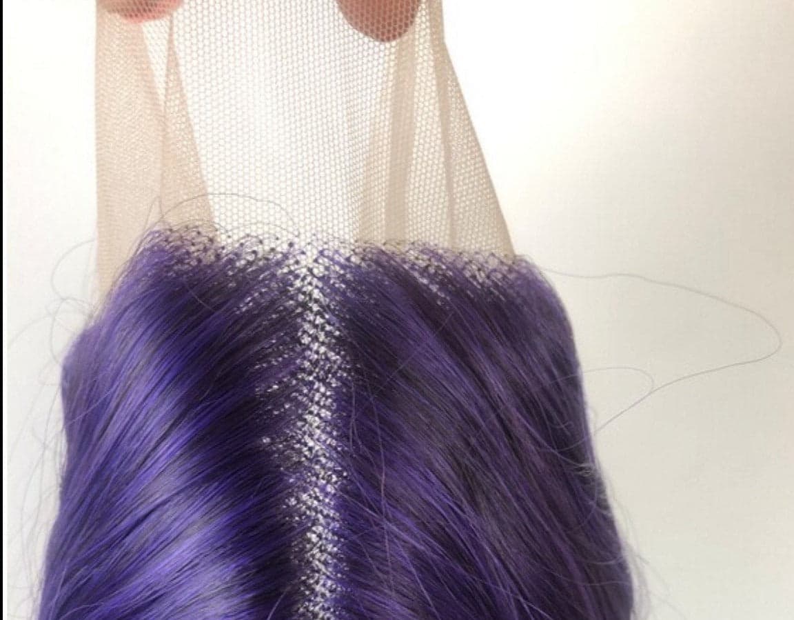 22” Purple wavy Lace Front WIG *NEW* 5” FRONT middle part - Thumbnail 4