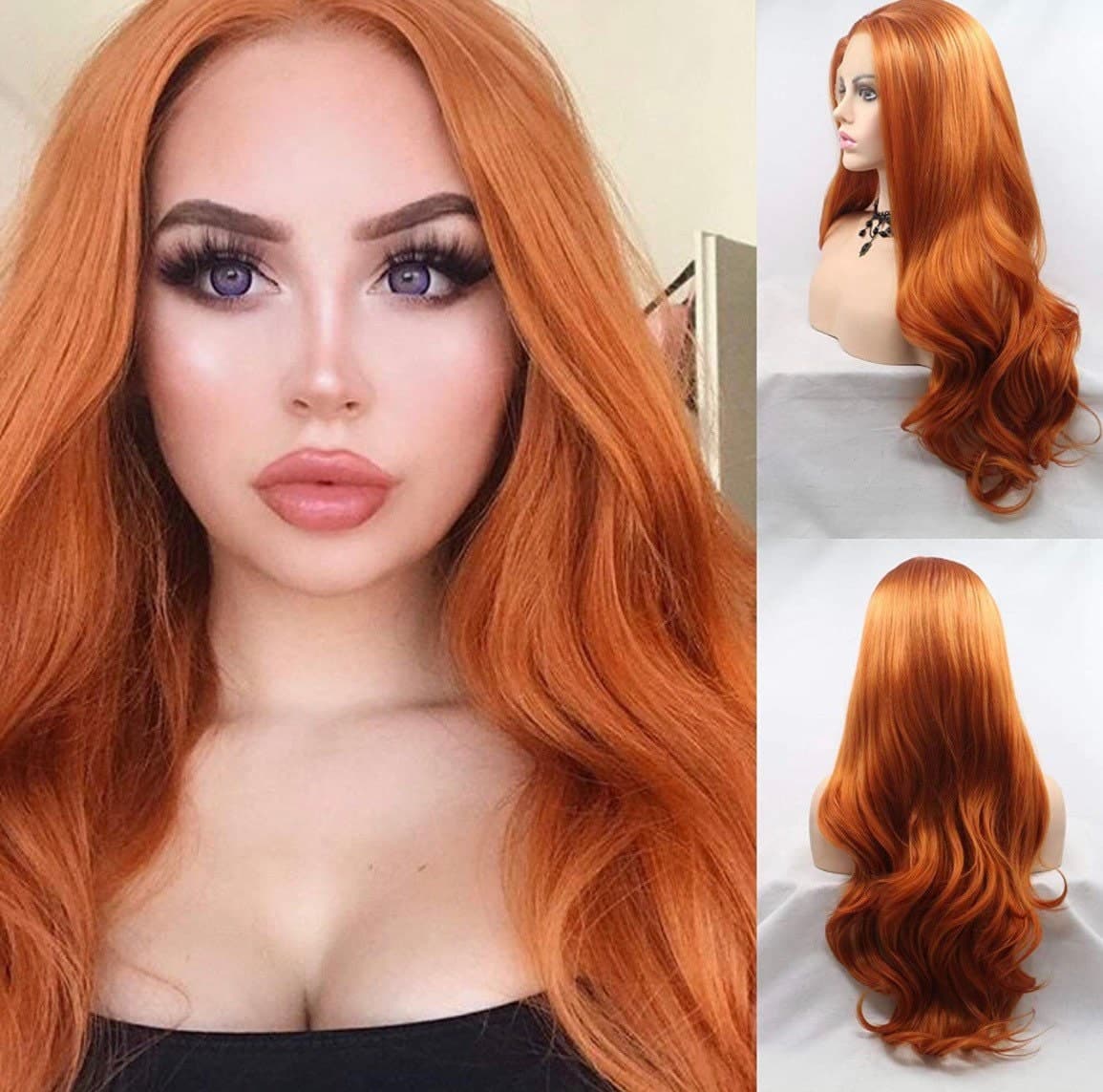 24” ORANGE Body Wavy Lace Front Wig *NEW* - Thumbnail 2