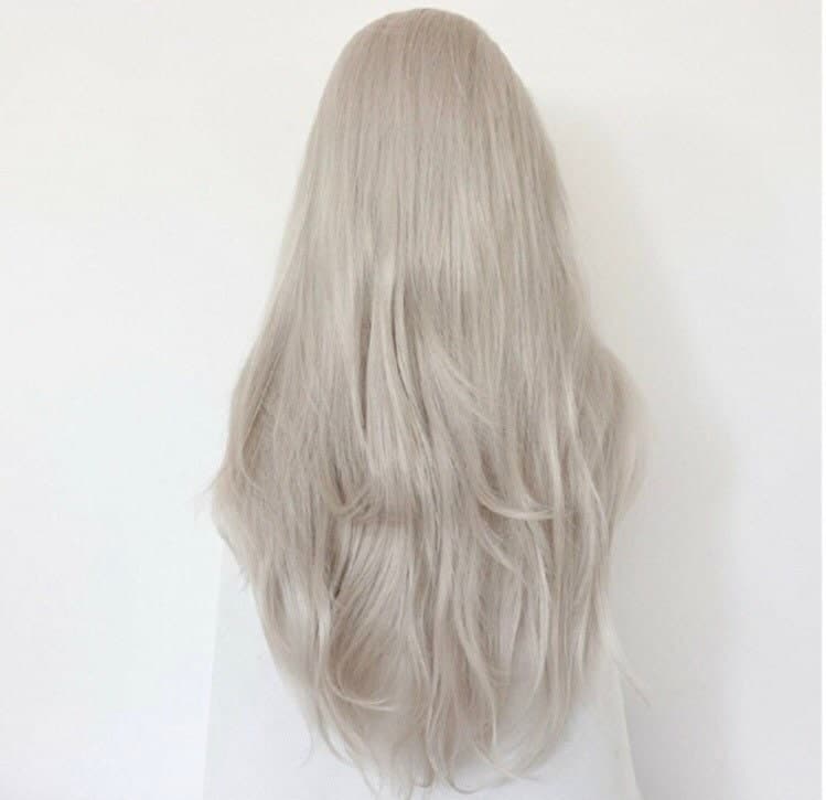 24” GREY silver natural straight lace front wig for beautiful woman *NEW* - Thumbnail 5