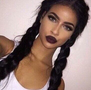 28” Black Dutch Braided Lace Front Wig Pre Plucked Hair Line & Baby Hairs
