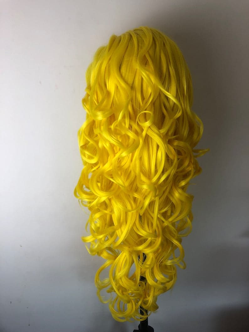 26” LEMON YELLOW Lace Front Wig *NWT* New and never worn - Yellow - Thumbnail 5
