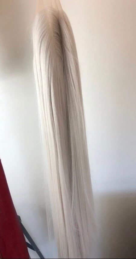 30” White Blonde silverish straight lace front wig NEW* Arrives new and unused 6” FRONT part space lace front wig - Thumbnail 9