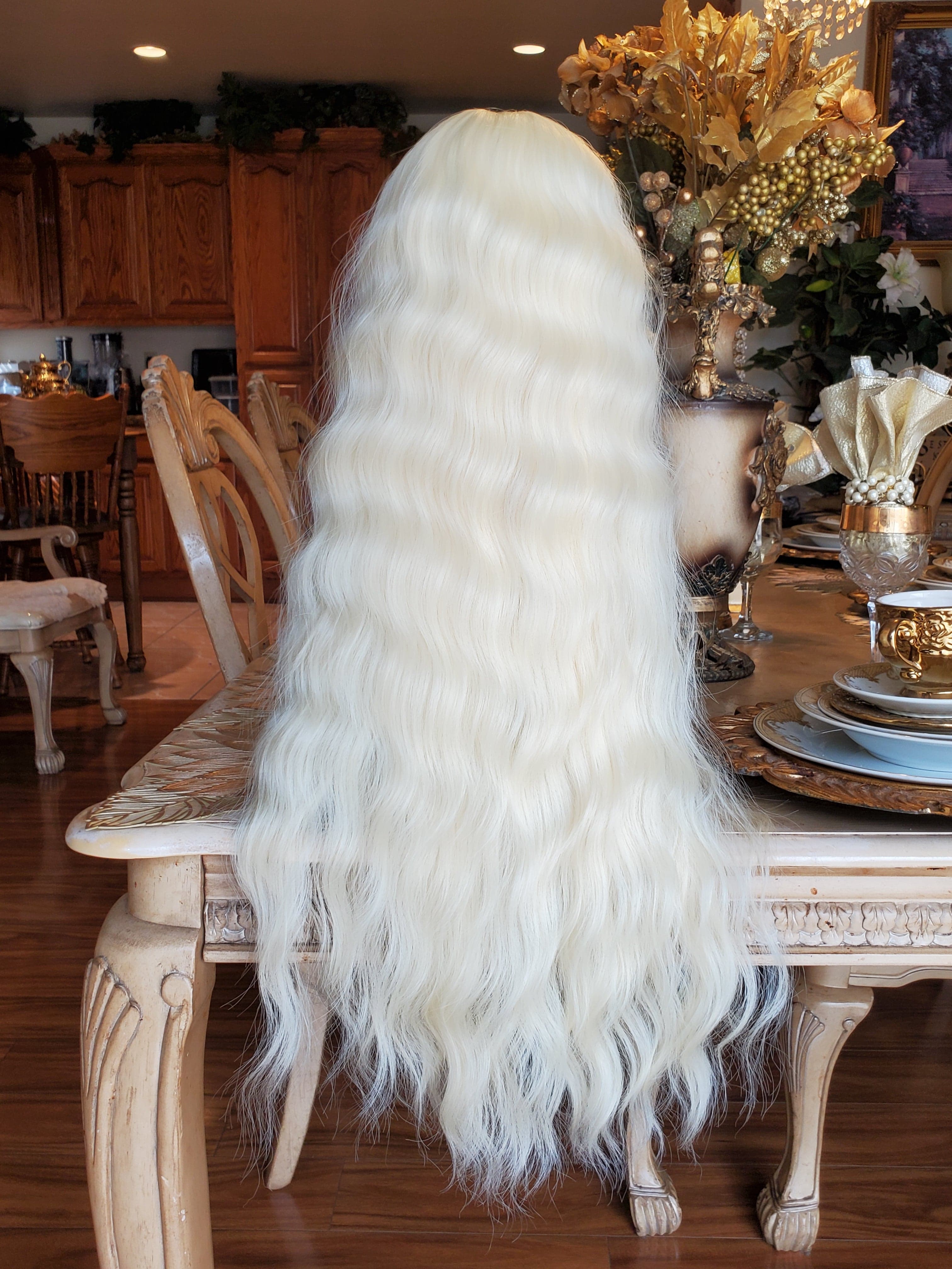 Bleach Blonde Curly Wave Lace Front Wig - Thumbnail 12