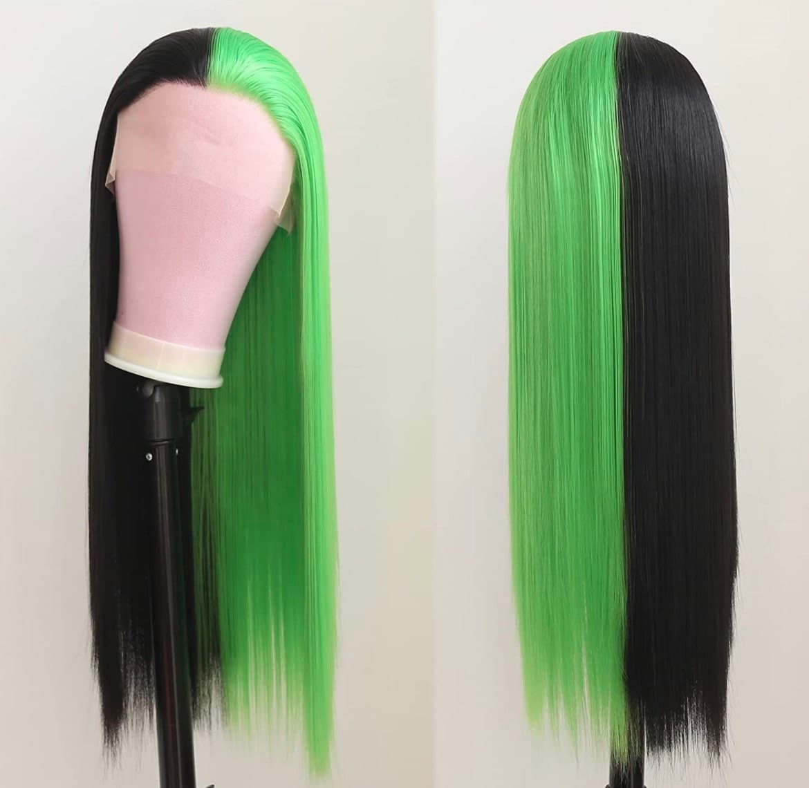 22” Green & black straight split dye lace front wig *NEW* - Thumbnail 2