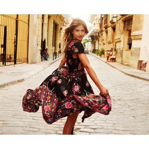 Black Floral Boho Dress - S - Thumbnail 3