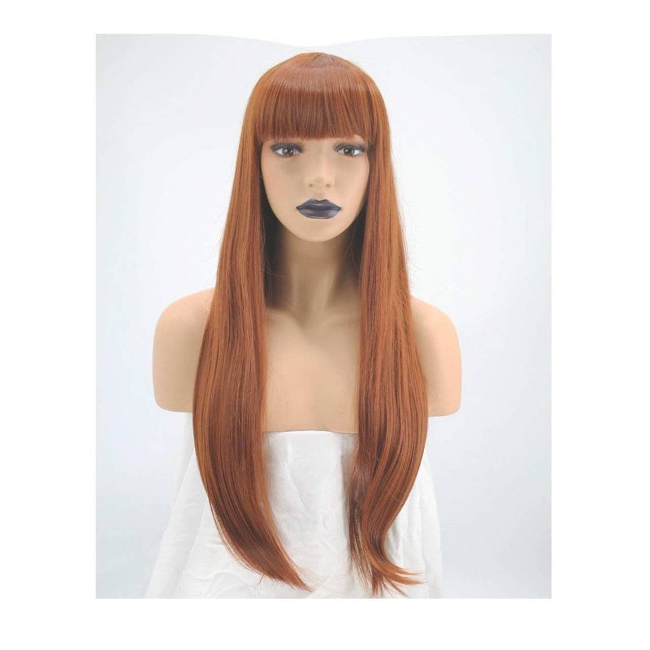 Copper Red// Wigs for Women//Wig//Bangs// Straight Wigs//Long Hair// Costume//Auburn Red - Copper Red Auburn - Thumbnail 3