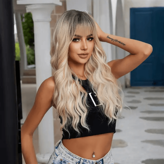 Ombre Blonde Beauty Wavy Wig - Thumbnail 3