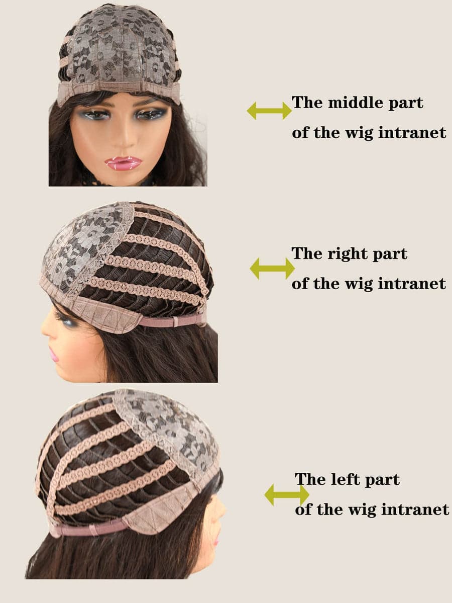 Dark Brown Wavy Full Wig - Thumbnail 7