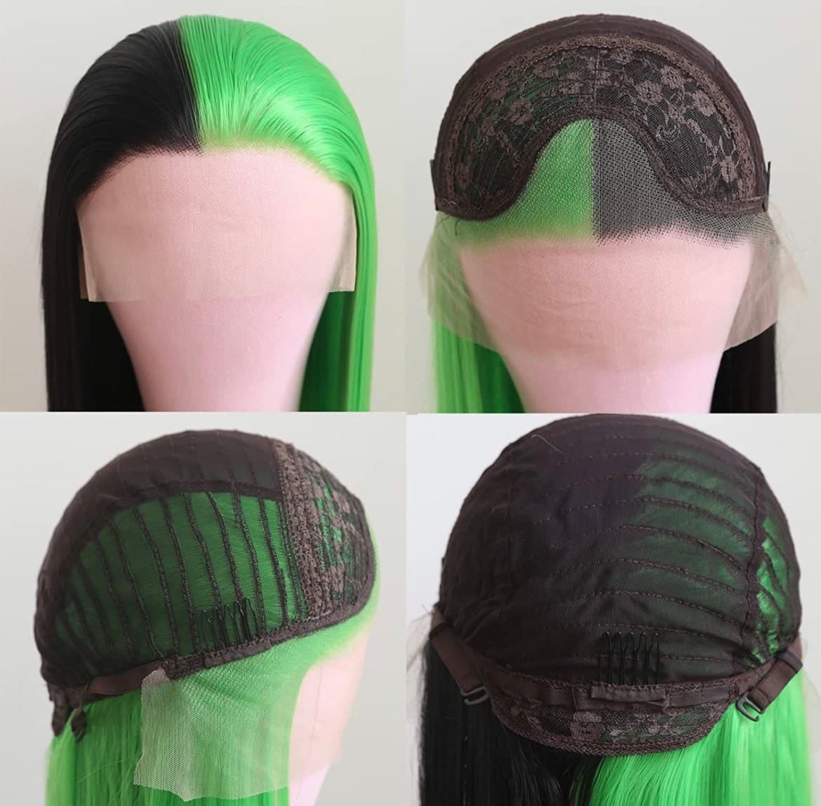 22” Green & black straight split dye lace front wig *NEW* - Thumbnail 3