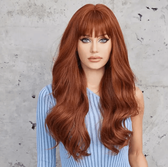 Copper Auburn Beauty Wavy Wig - Thumbnail 4
