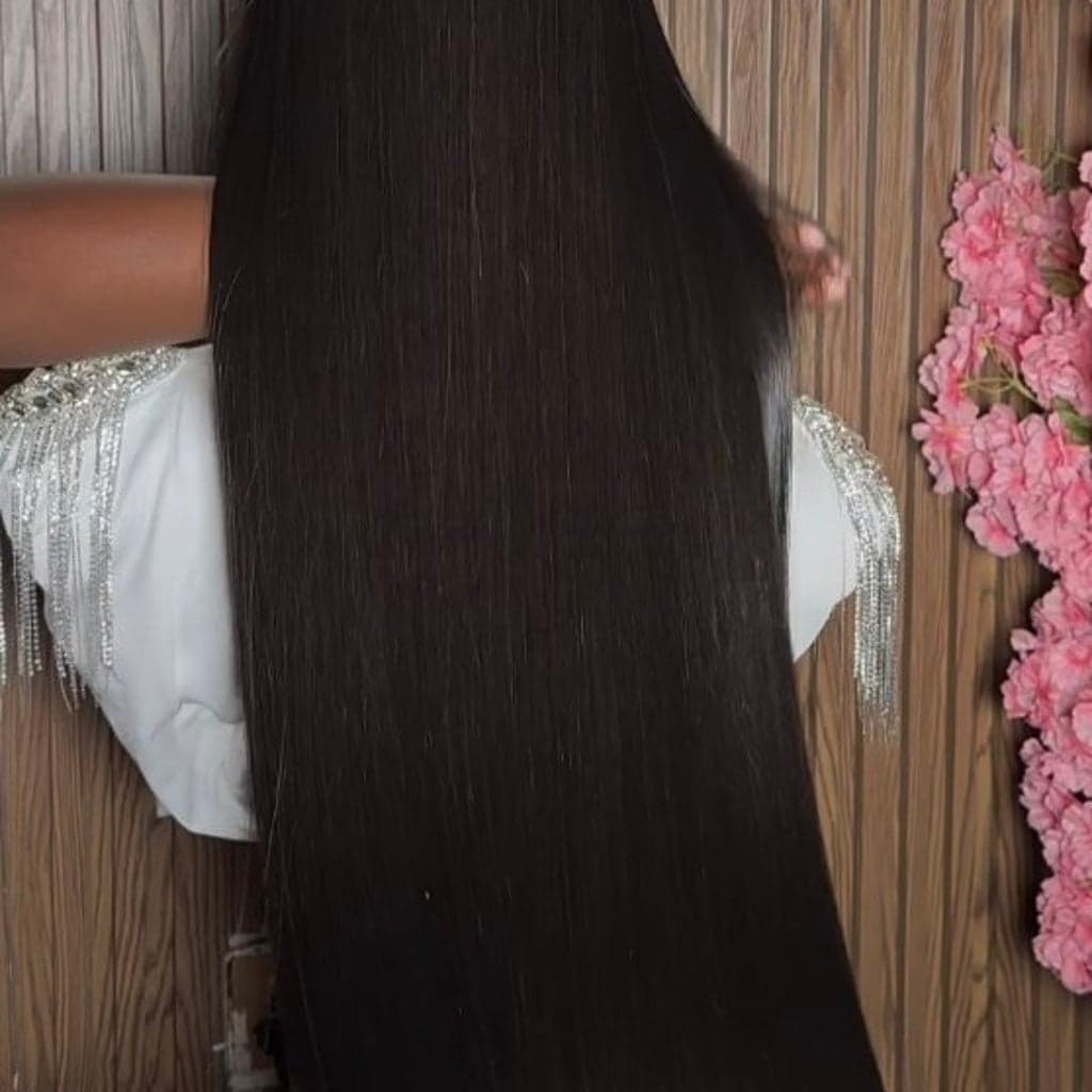 Virgin Bone Straight Human Hair Lace Front Wig 30-34 inches - Thumbnail 3