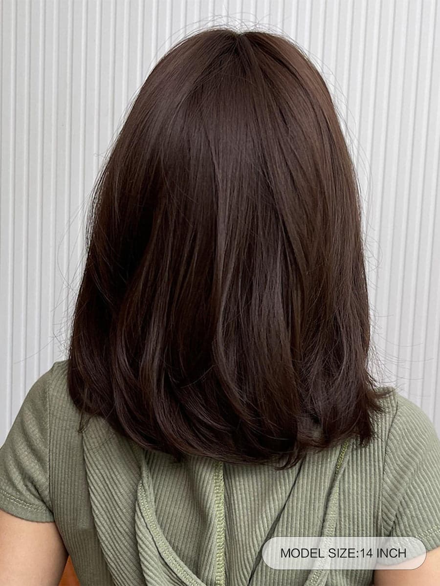 Brown Wig with Bangs - Thumbnail 3