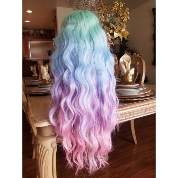 Rainbow Wavy Beauty Lace Front Wig - Thumbnail 2