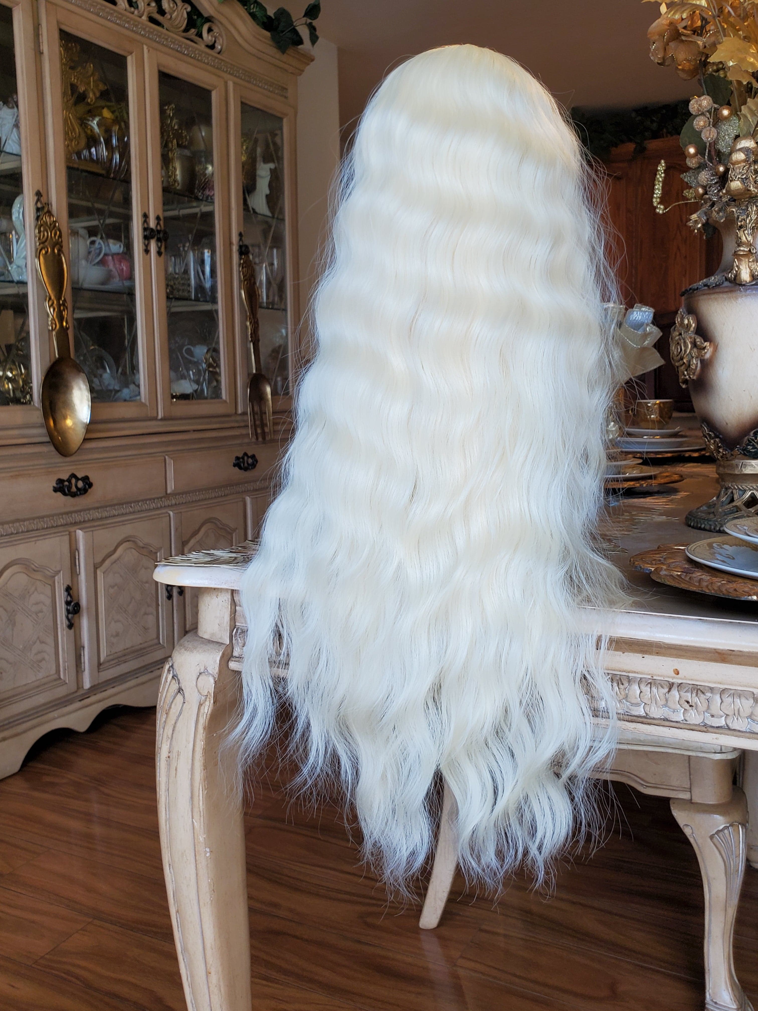 Bleach Blonde Curly Wave Lace Front Wig - Thumbnail 13