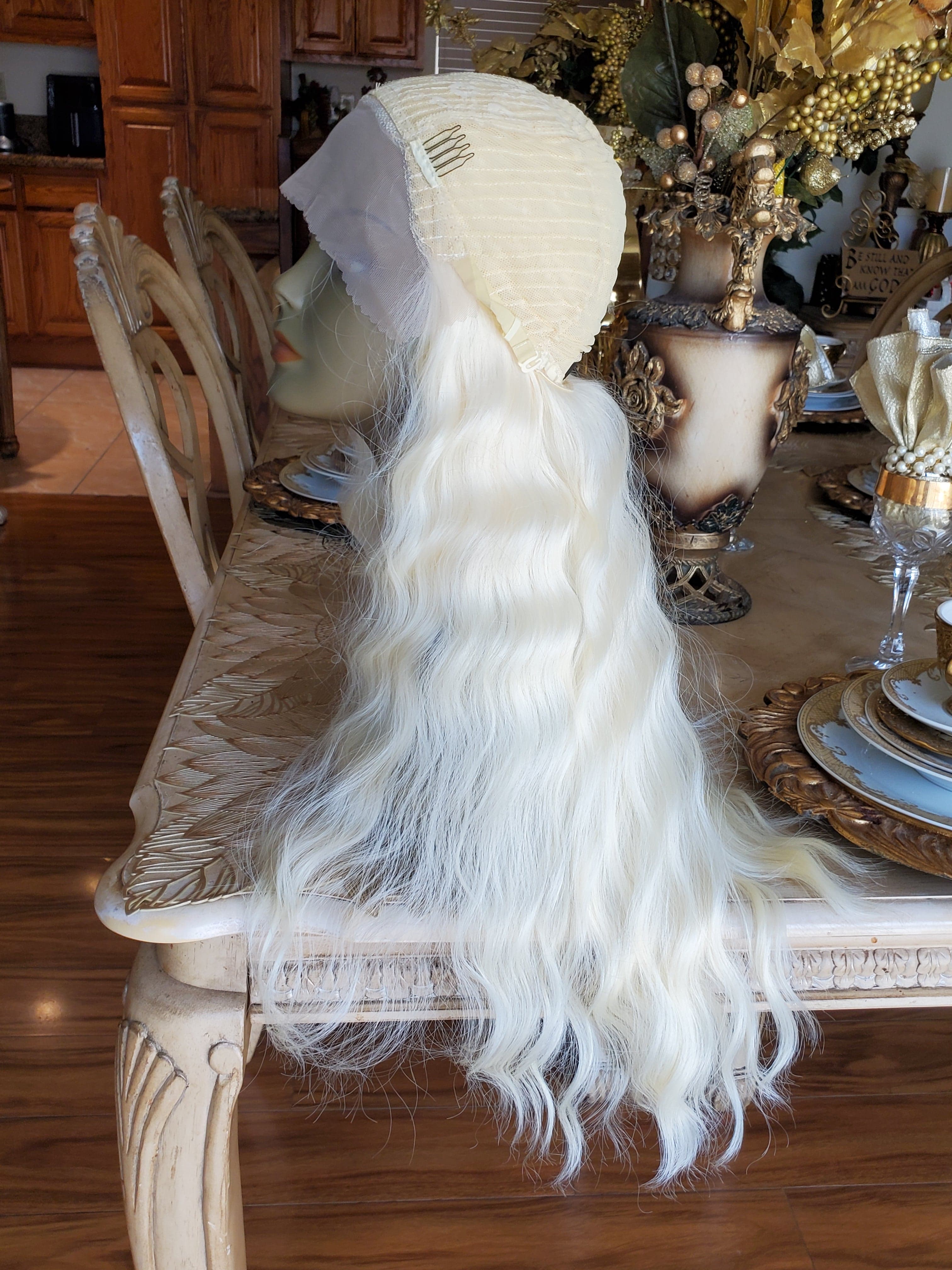 Bleach Blonde Curly Wave Lace Front Wig - Thumbnail 6