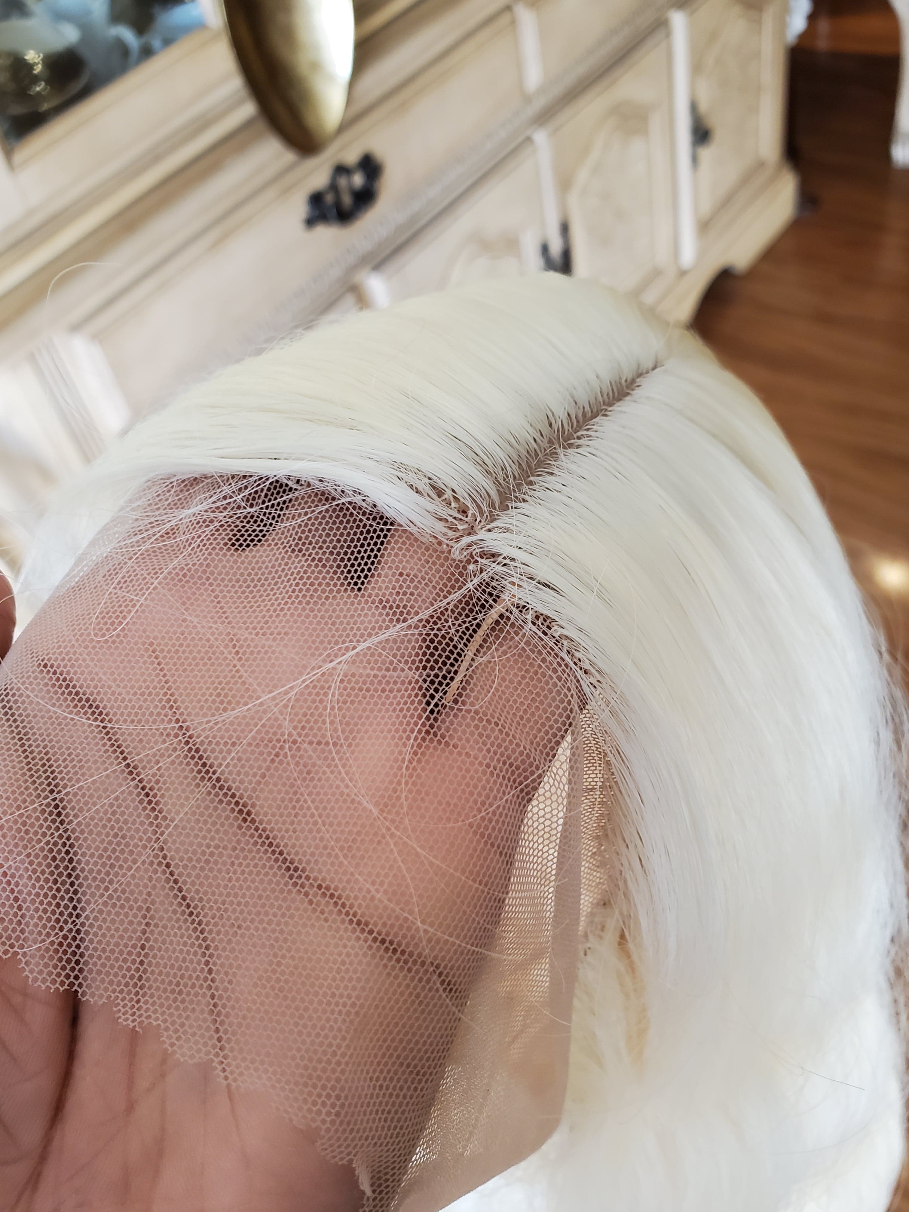 Bleach Blonde Curly Wave Lace Front Wig - Thumbnail 4