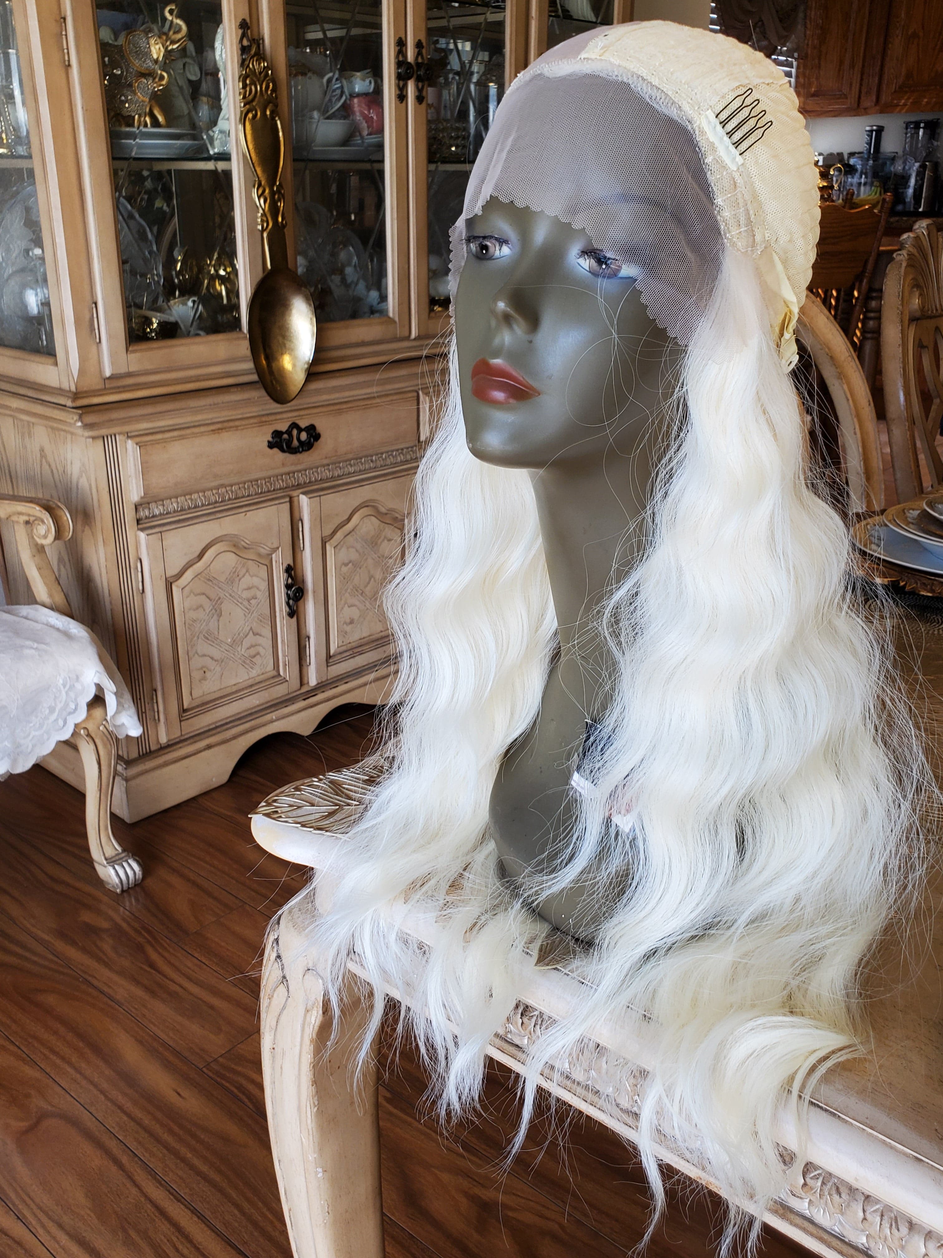 Bleach Blonde Curly Wave Lace Front Wig - Thumbnail 10