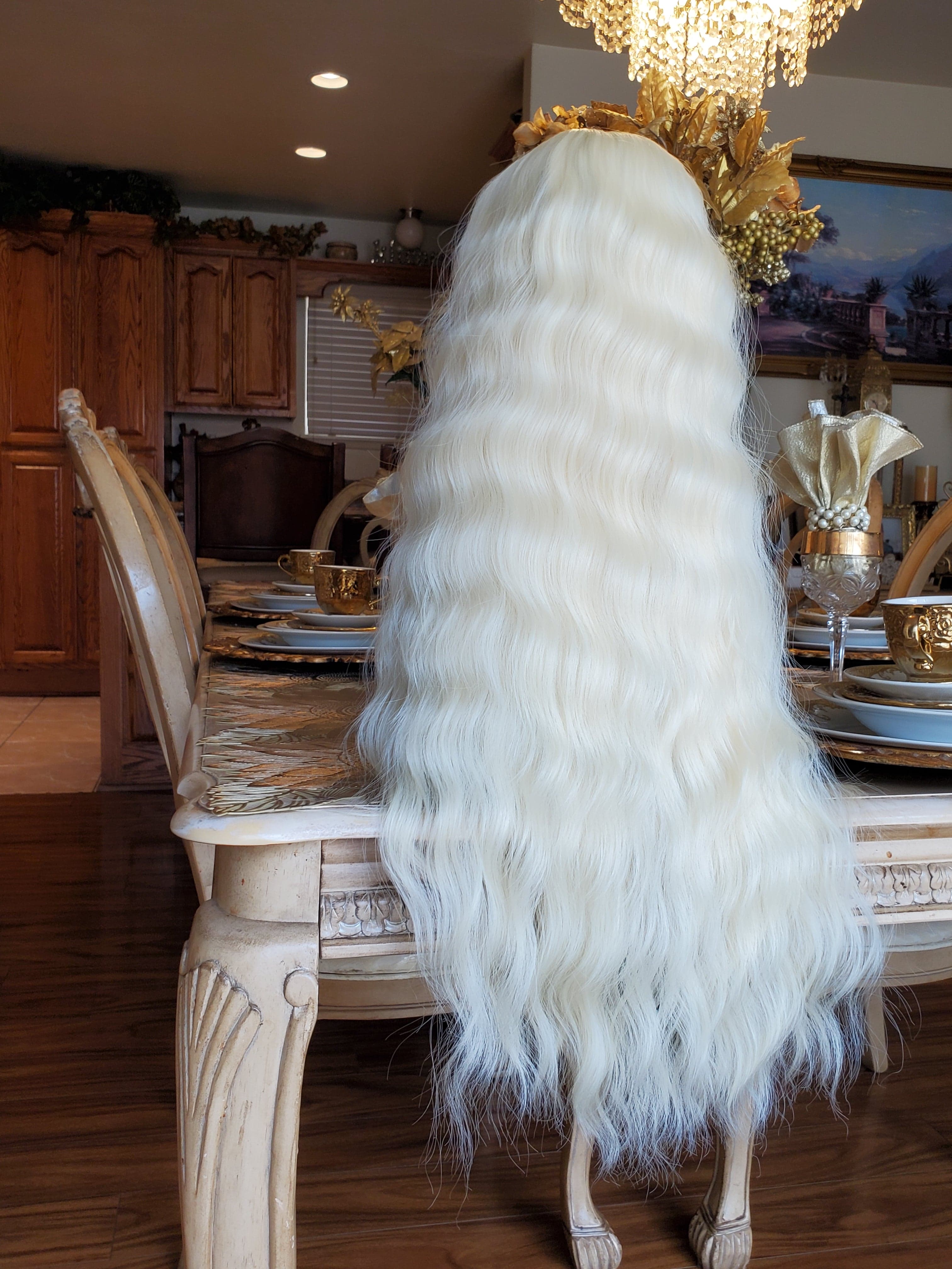 Bleach Blonde Curly Wave Lace Front Wig - Thumbnail 15