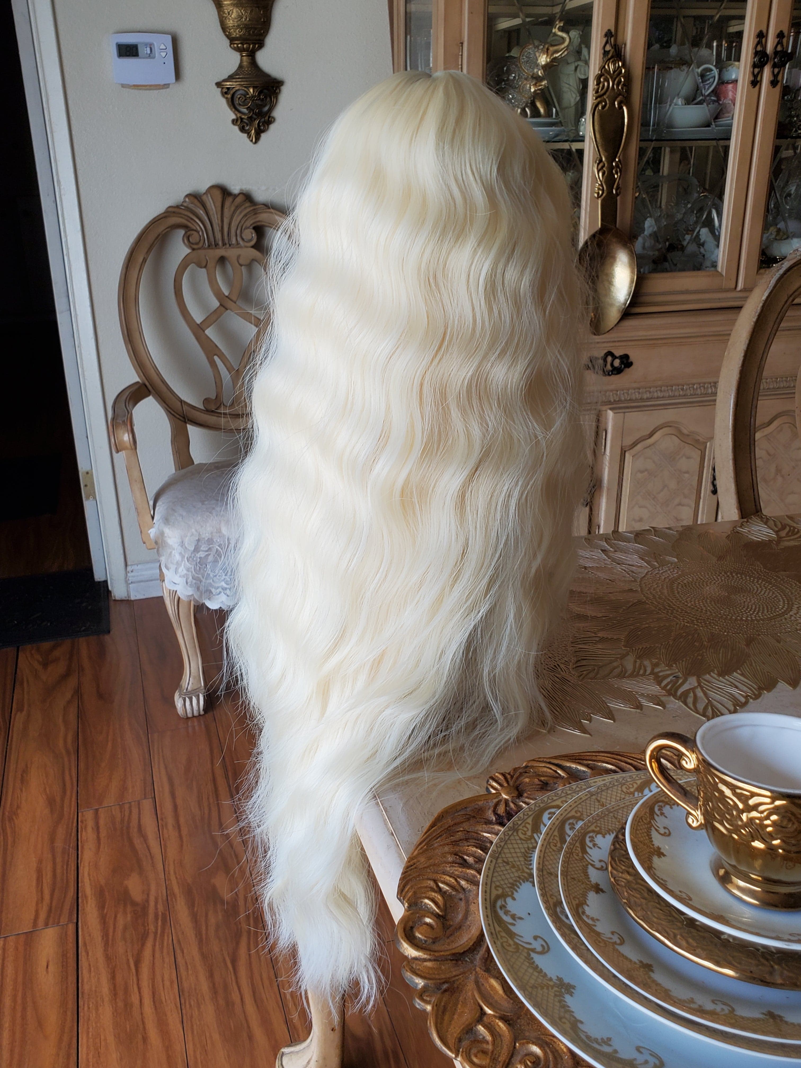 Bleach Blonde Curly Wave Lace Front Wig - Thumbnail 18