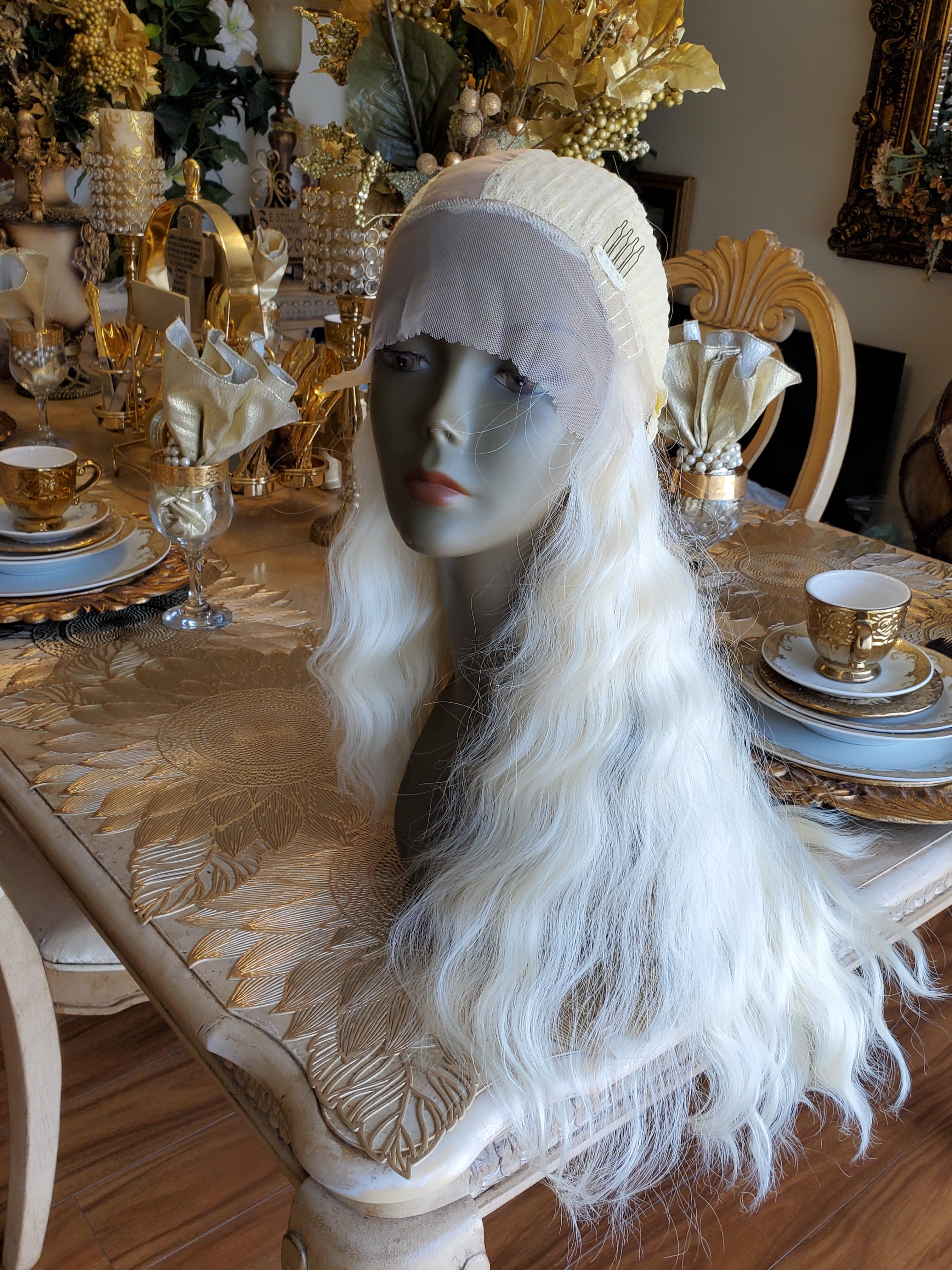 Bleach Blonde Curly Wave Lace Front Wig - Thumbnail 8
