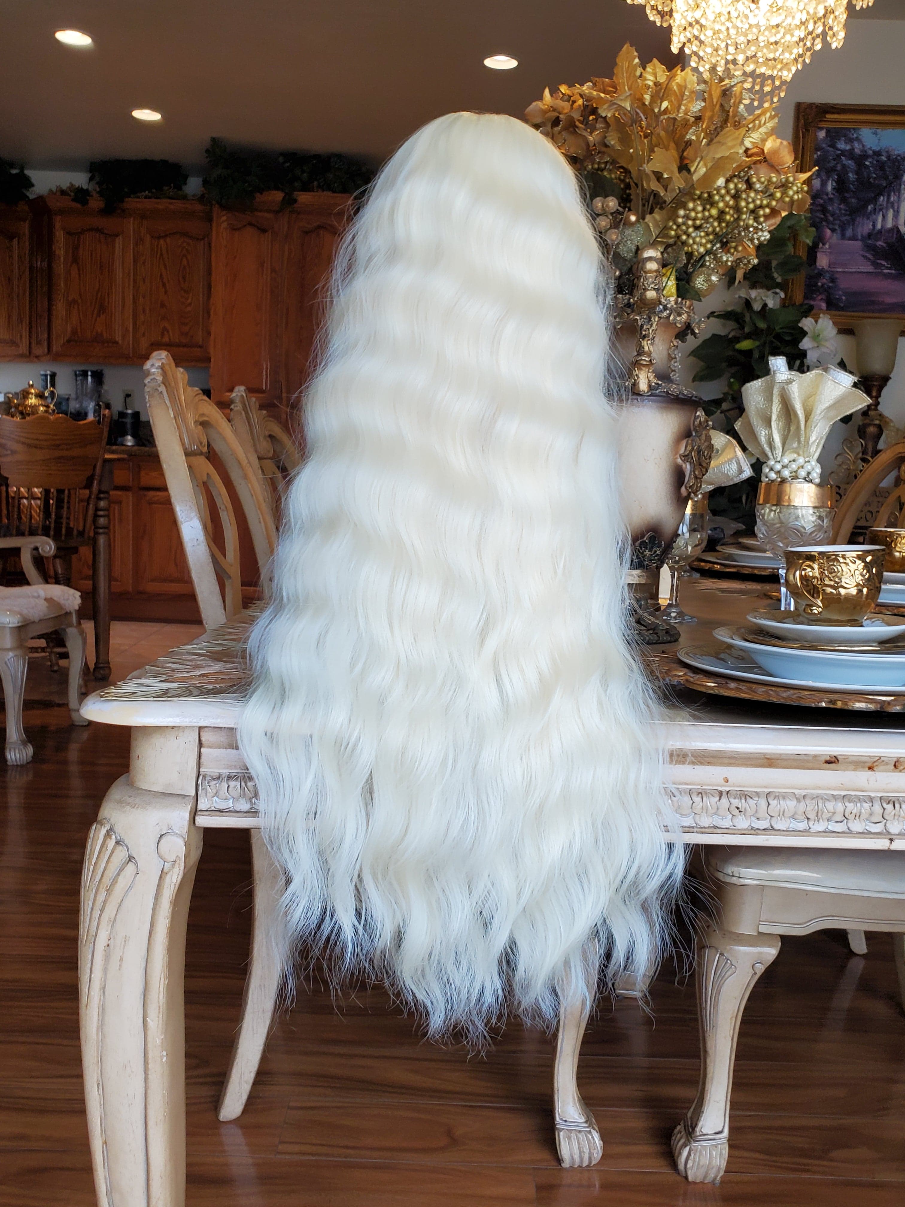 Bleach Blonde Curly Wave Lace Front Wig - Thumbnail 14