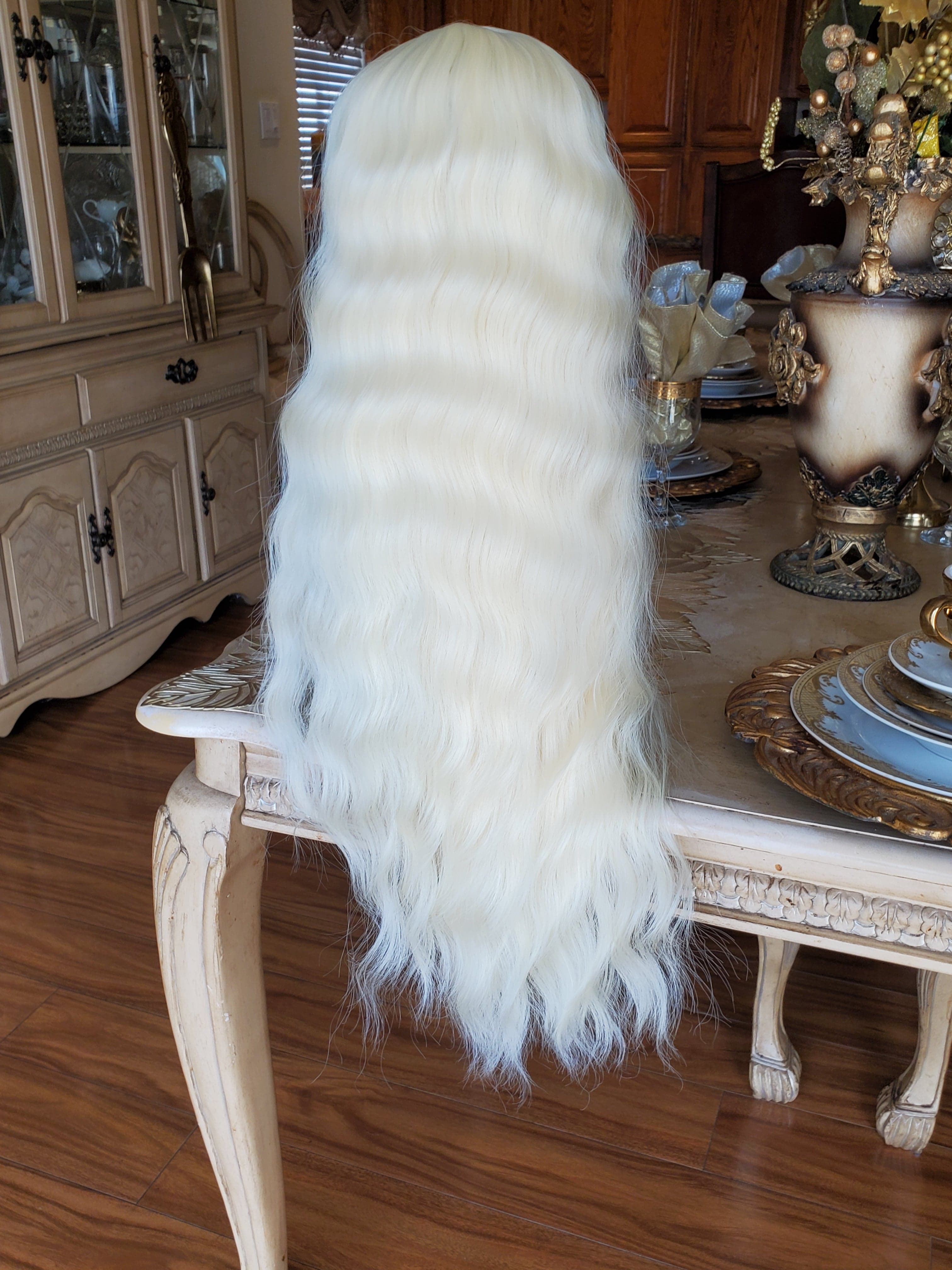 Bleach Blonde Curly Wave Lace Front Wig - Thumbnail 19