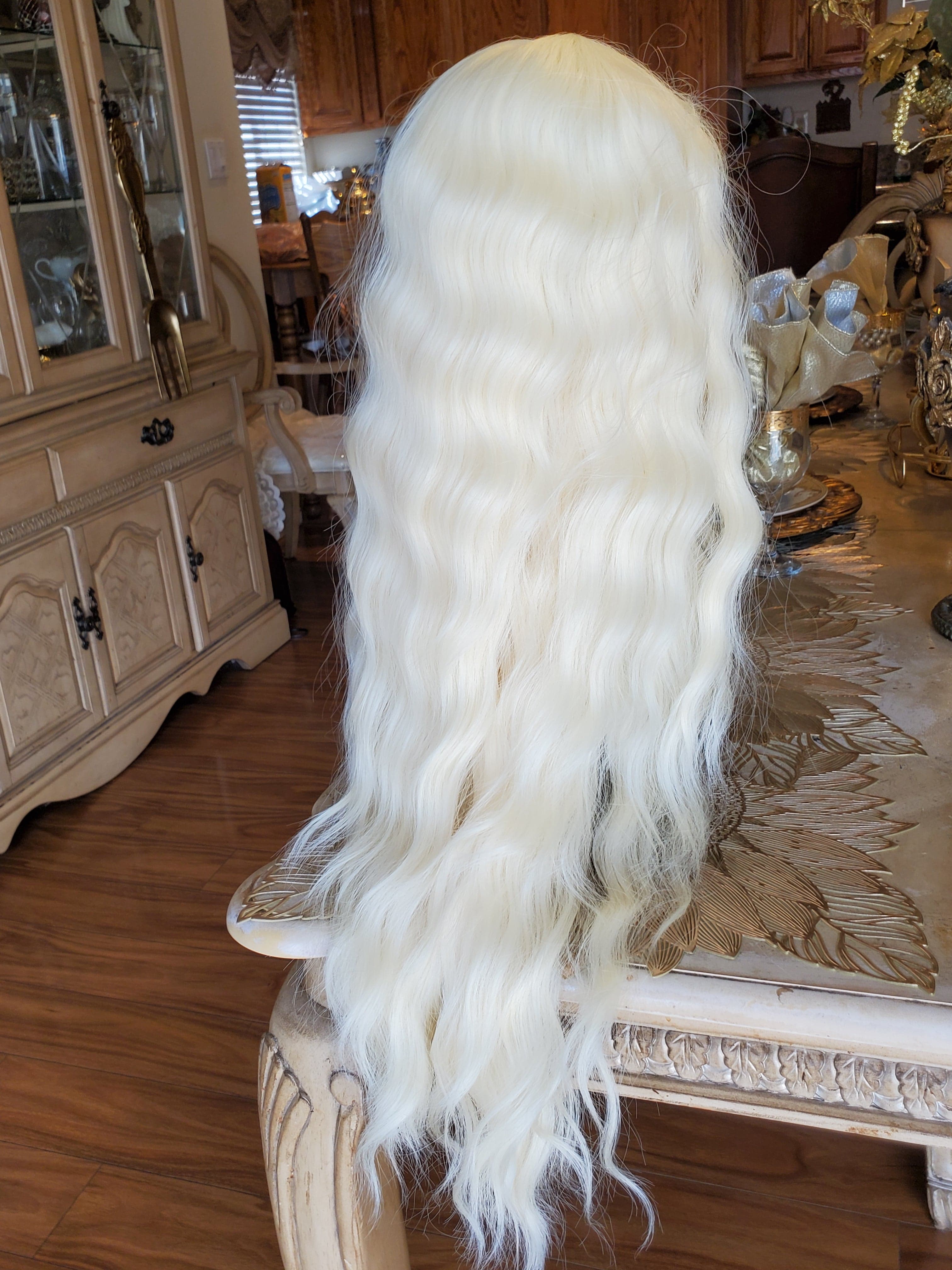 Bleach Blonde Curly Wave Lace Front Wig - Thumbnail 11