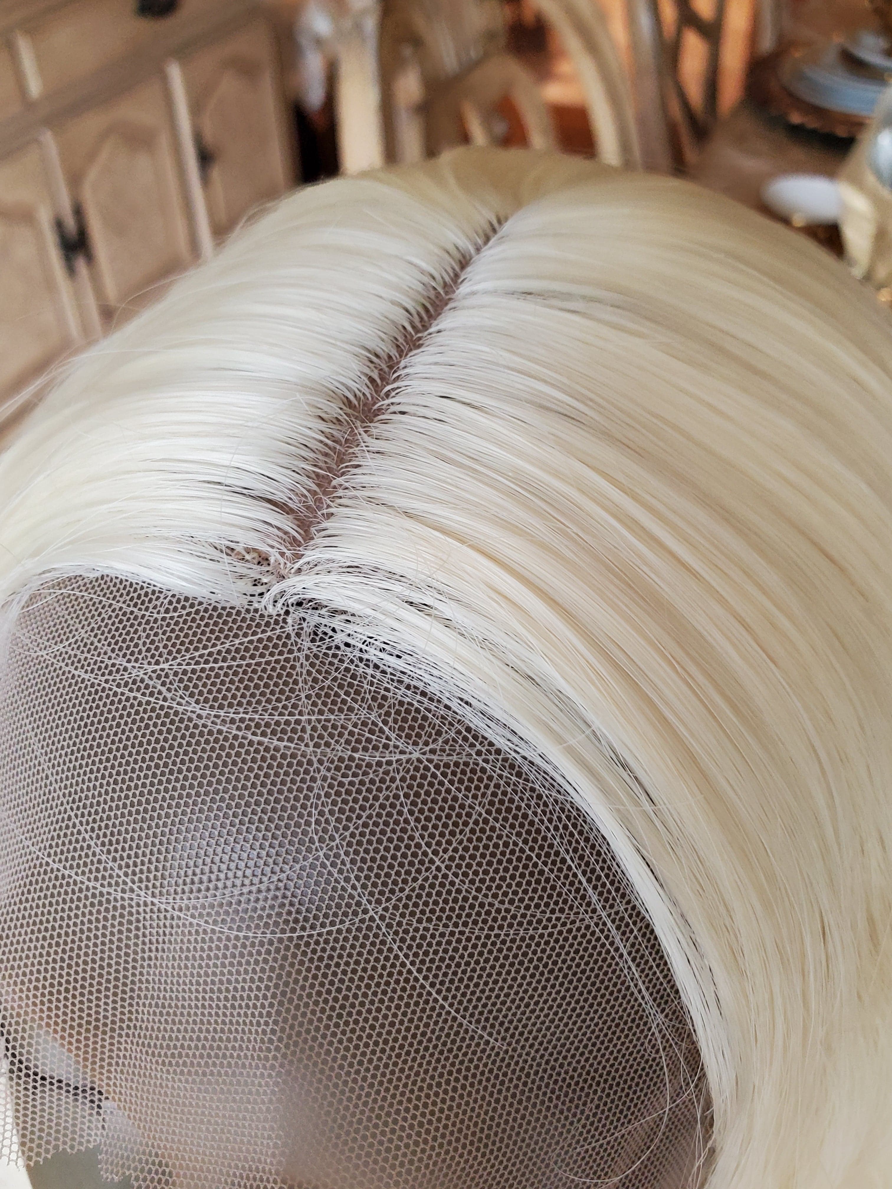 Bleach Blonde Curly Wave Lace Front Wig - Thumbnail 27