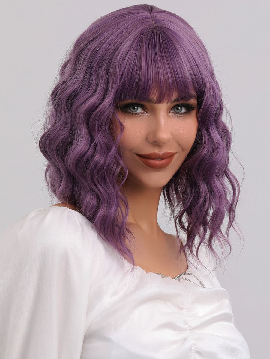 Purple Wavy Full Wig