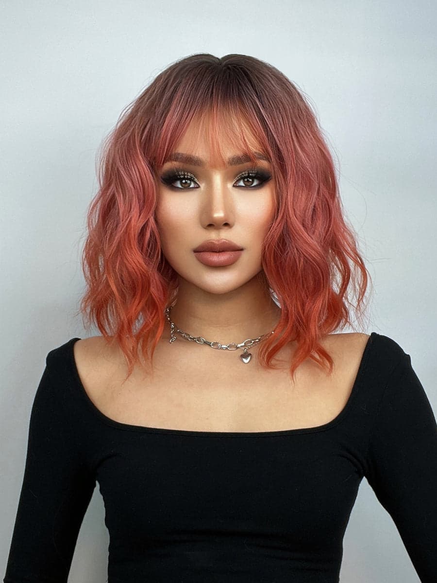 Ombre Dark Pink Beauty Wig - Thumbnail 2
