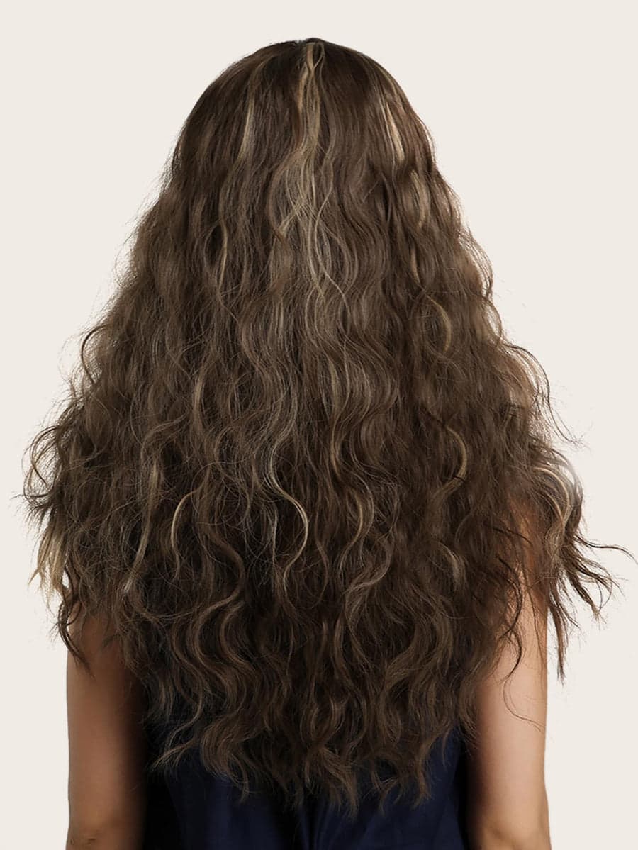 Brown Blonde Wavy Full Wig - Thumbnail 3