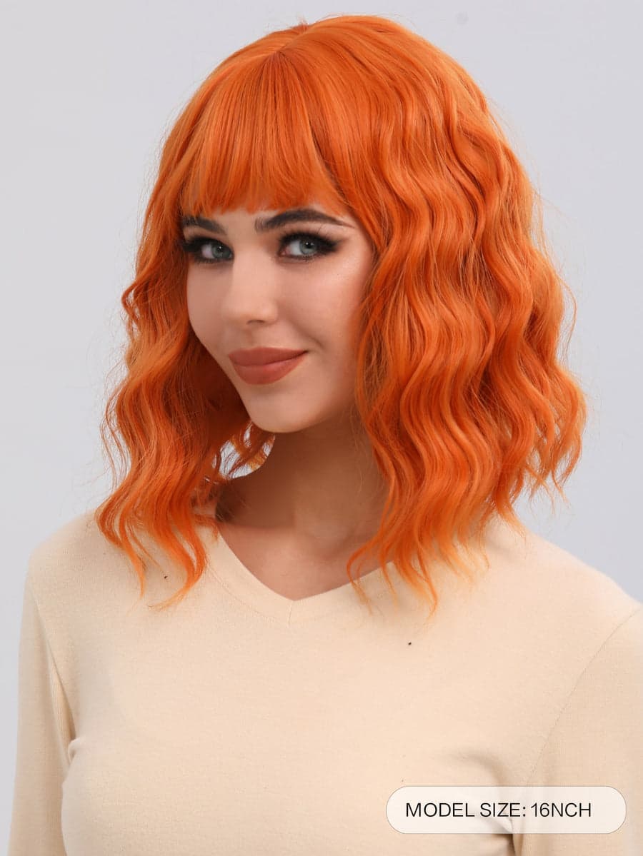 Copper Orange Wavy Full Wig - Thumbnail 3