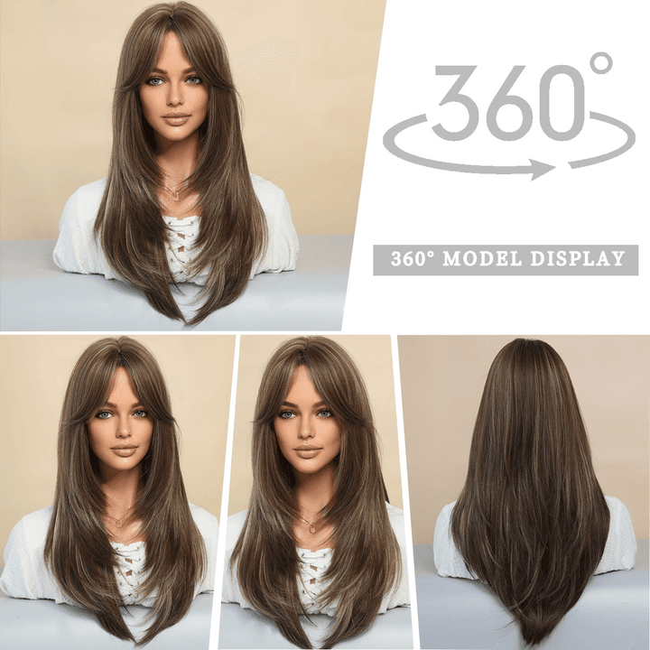 Brown Blonde Full Wig - Thumbnail 2