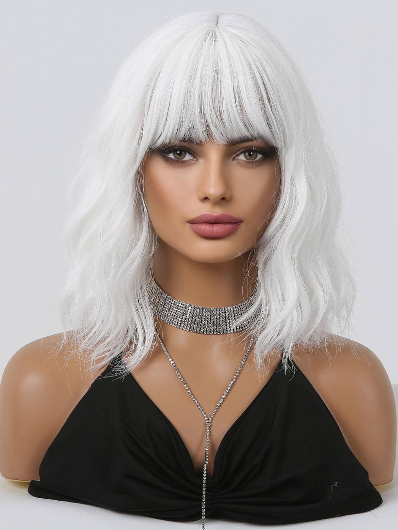 White Wavy Full Wig - Thumbnail 7