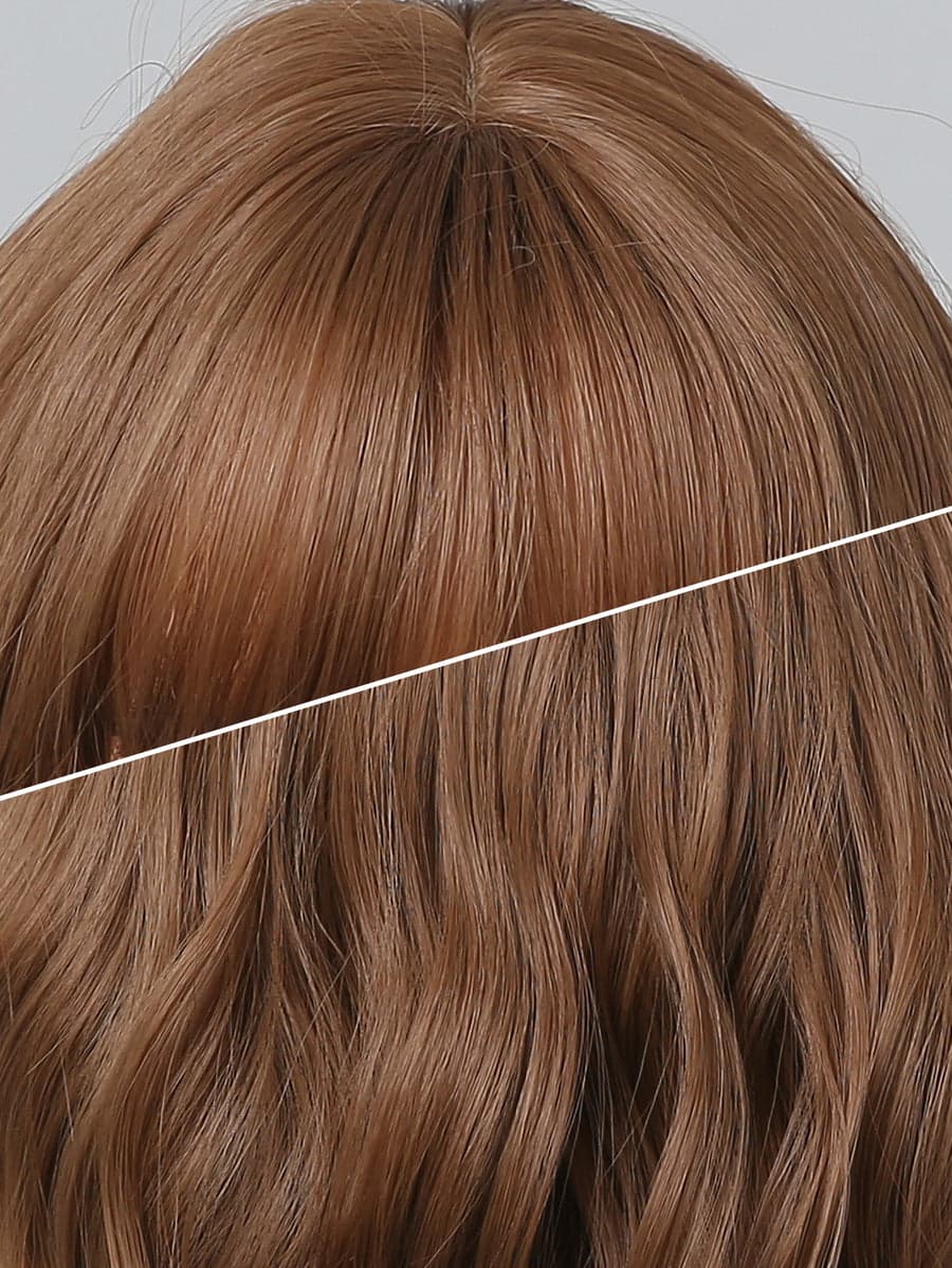 Ligh Brown Wavy Full Wig - Thumbnail 6