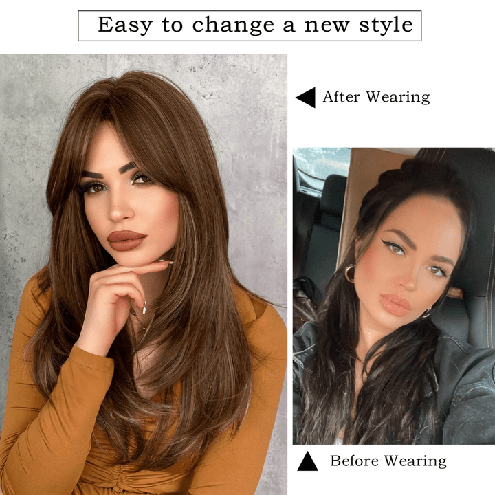 Brown Blonde Full Wig - Thumbnail 4