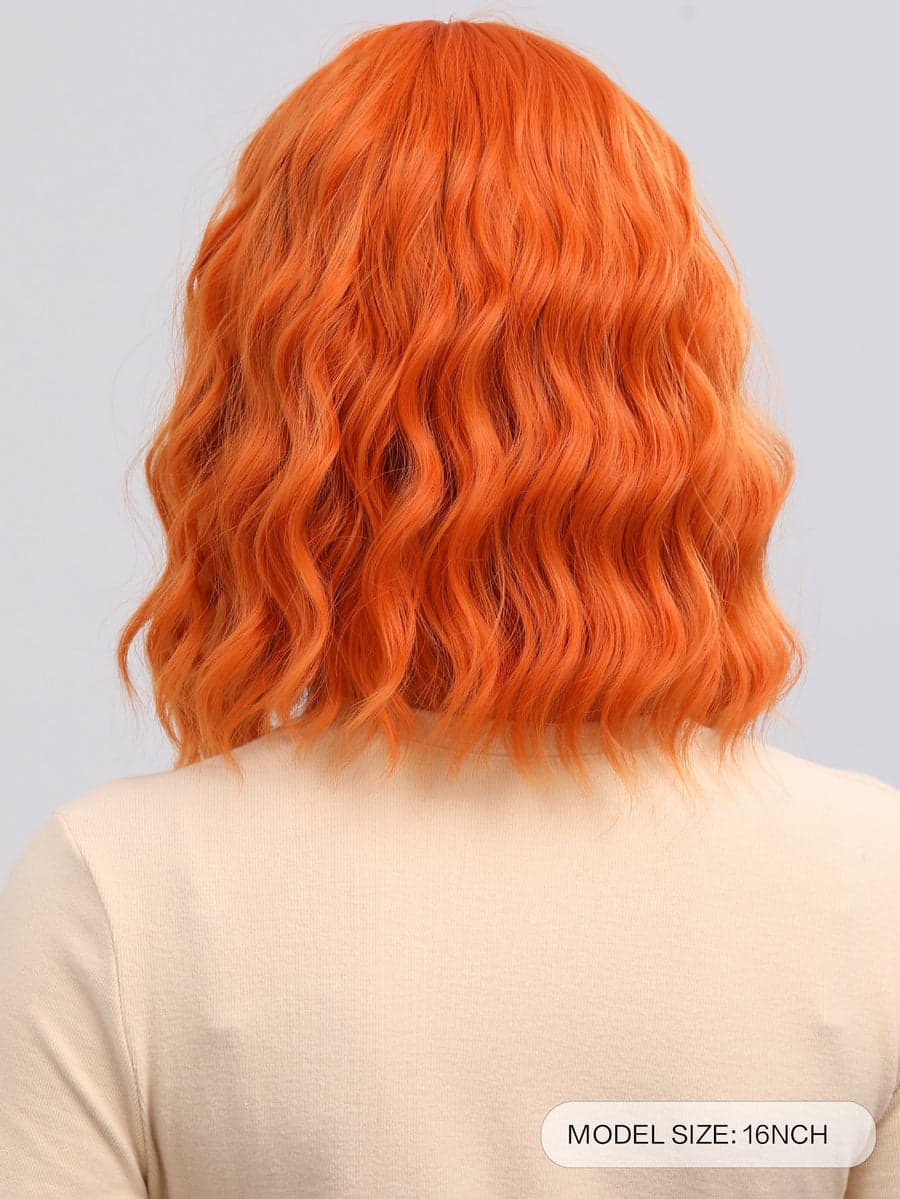Copper Orange Wavy Full Wig - Thumbnail 2