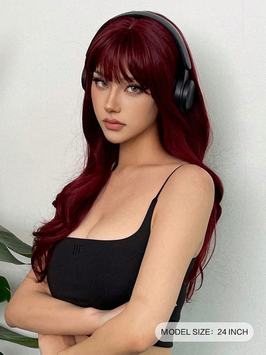 Dark Burgundy Full Wig - Thumbnail 6