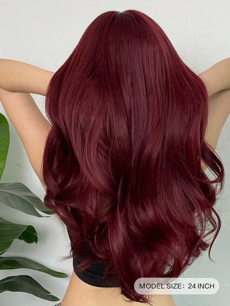 Dark Burgundy Full Wig - Thumbnail 4
