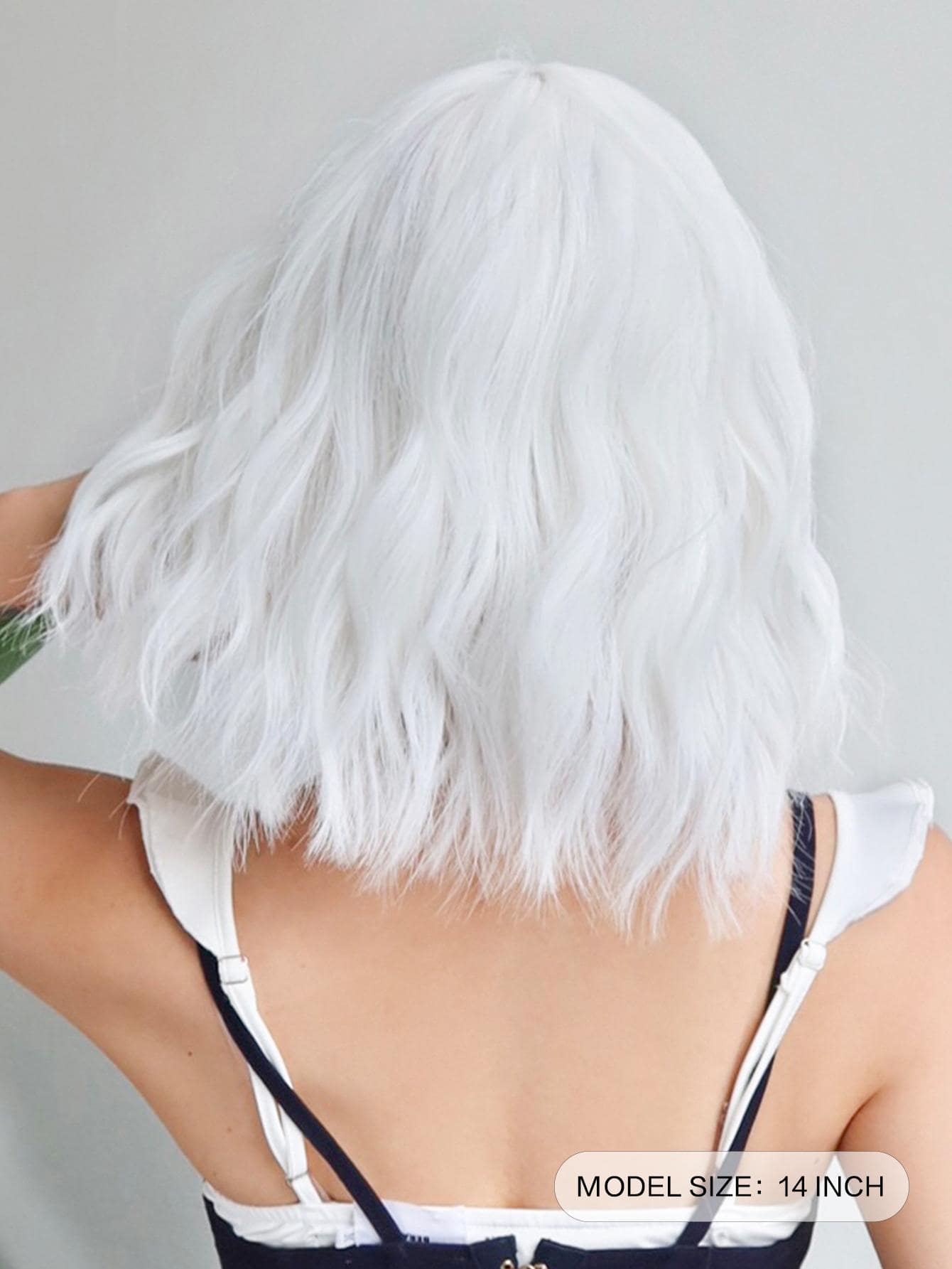 White Wavy Full Wig - Thumbnail 6