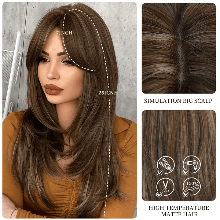 Brown Blonde Full Wig - Thumbnail 3