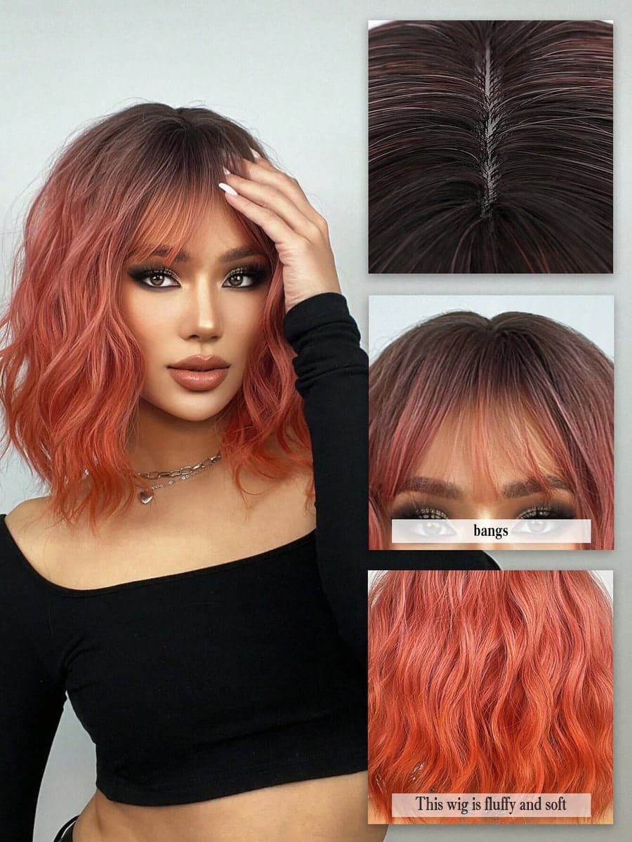 Ombre Dark Pink Beauty Wig - Thumbnail 5