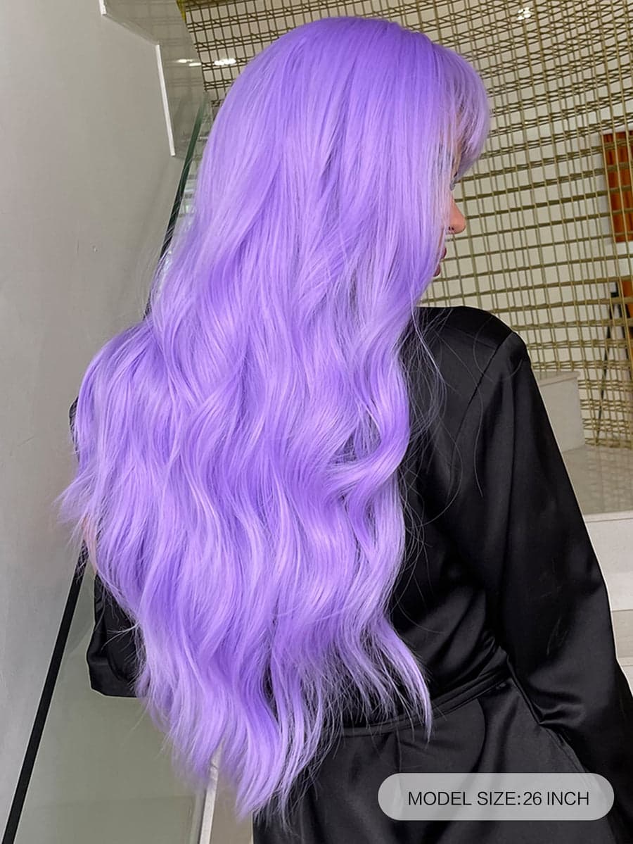 Light Purple Beauty Wavy Full Wig - Thumbnail 2