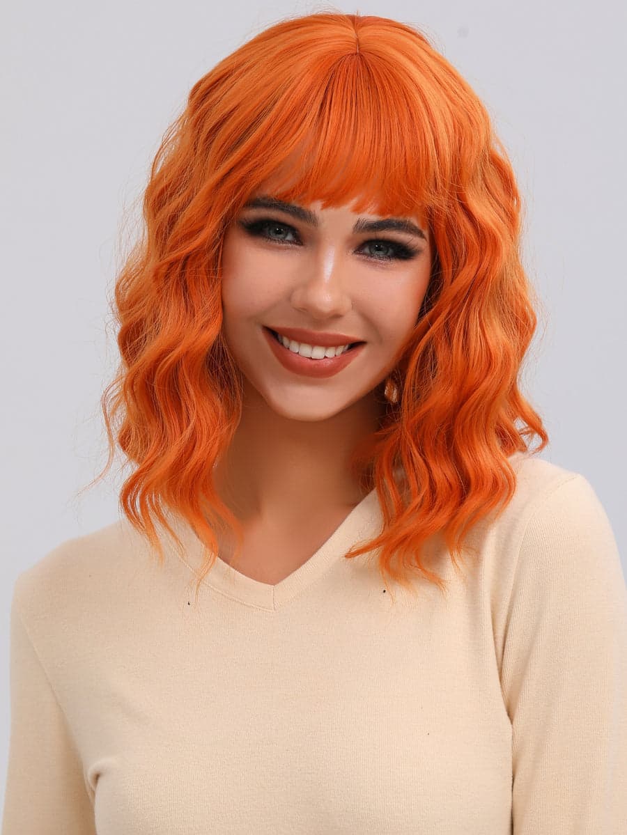 Copper Orange Wavy Full Wig - Thumbnail 5