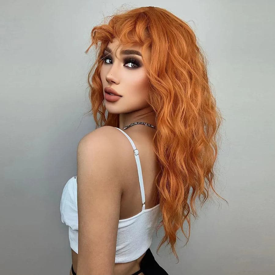 Copper Wavy Full Wig - Thumbnail 4