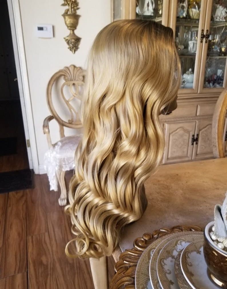 Ombre Blonde Beauty Wavy Full Wig - Thumbnail 6